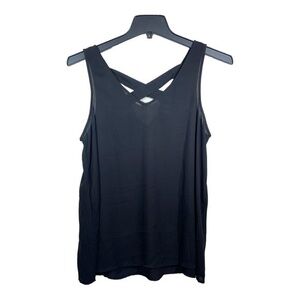 Torrid Womens Black Sleeveless Tank Cutout Back Chiffon Size 00 (S/M)